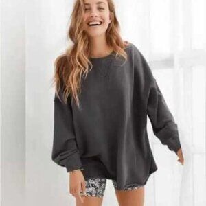 Aerie Gray Oversized Crewneck Women's XS